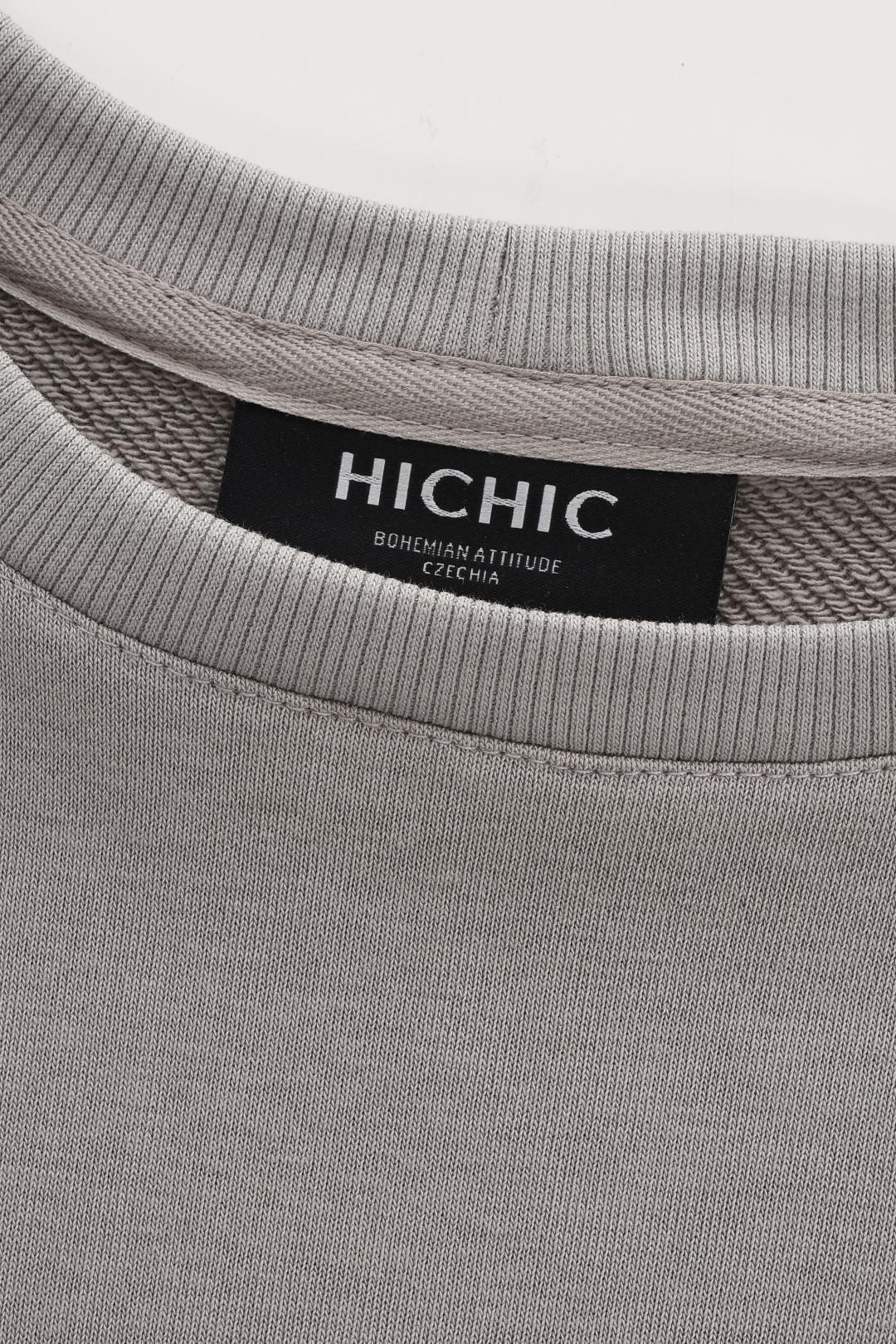 ŠEDÉ MIKINOVÉ TRIČKO HICHIC First Heavy