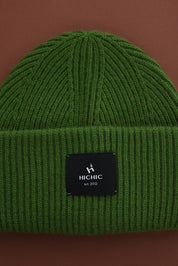 GREEN WINTER HAT HICHIC LuxeKnit  