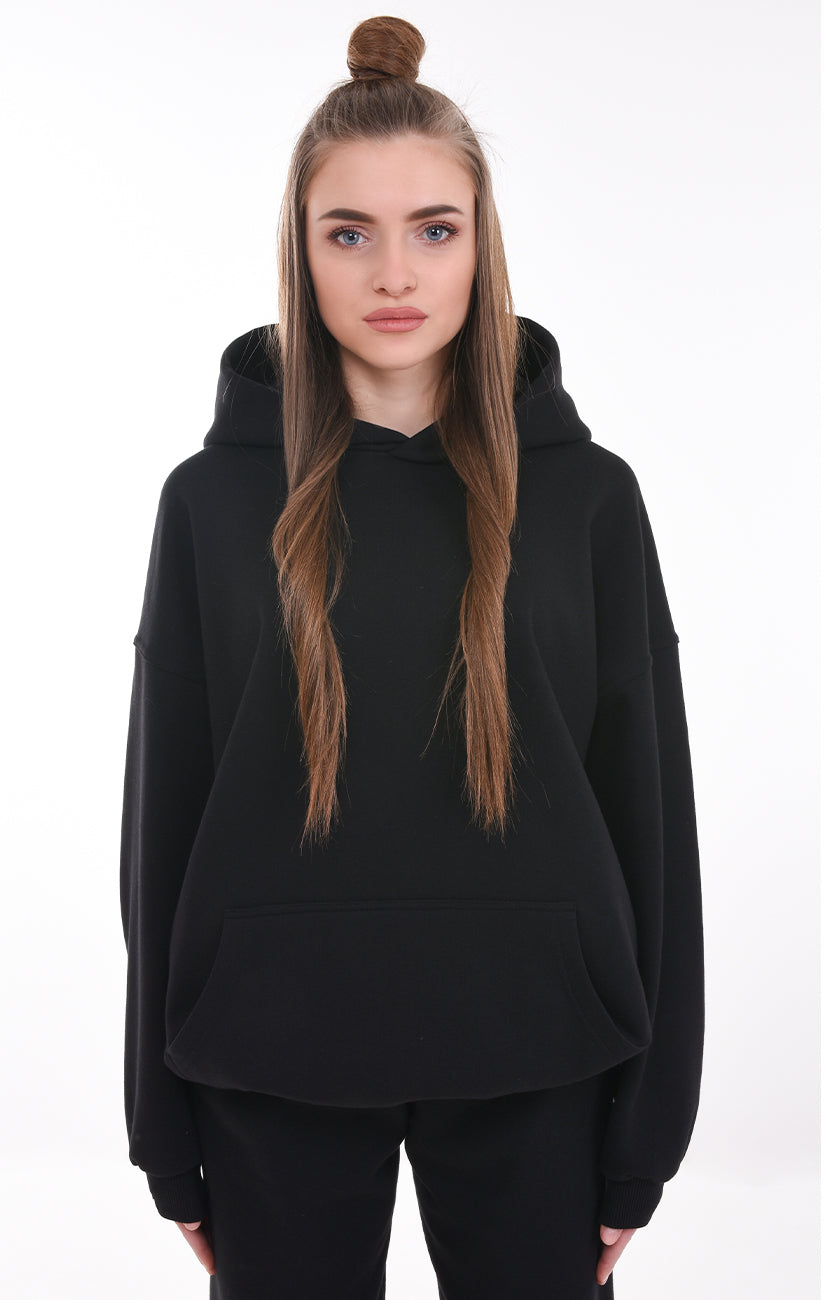 BLACK OVERSIZED SWEATSHIRT HICHIC Moodie 