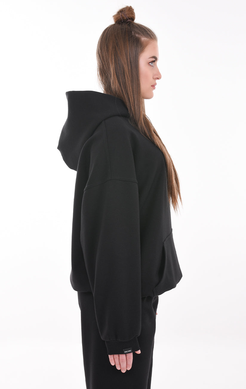 BLACK OVERSIZED SWEATSHIRT HICHIC Moodie 