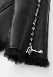 BLACK WINTER LEATHER JACKET HICHIC Gaia shearling