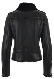 BLACK WINTER LEATHER JACKET HICHIC Gaia shearling