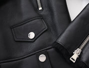 BLACK WINTER LEATHER JACKET HICHIC Gaia shearling