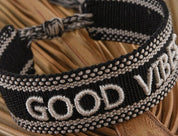 BLACK KNITTED HICHIC BRACELET Good vibes
