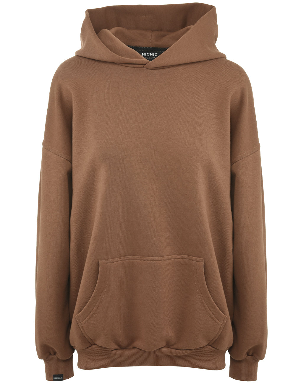 OVERSIZED MIKINA S KAPUCÍ HNĚDÁ HICHIC Moodie