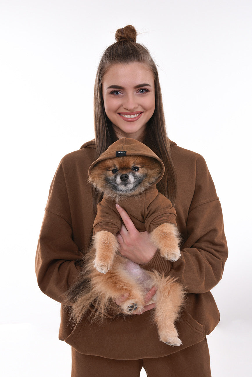 OVERSIZED MIKINA S KAPUCÍ HNĚDÁ HICHIC Moodie