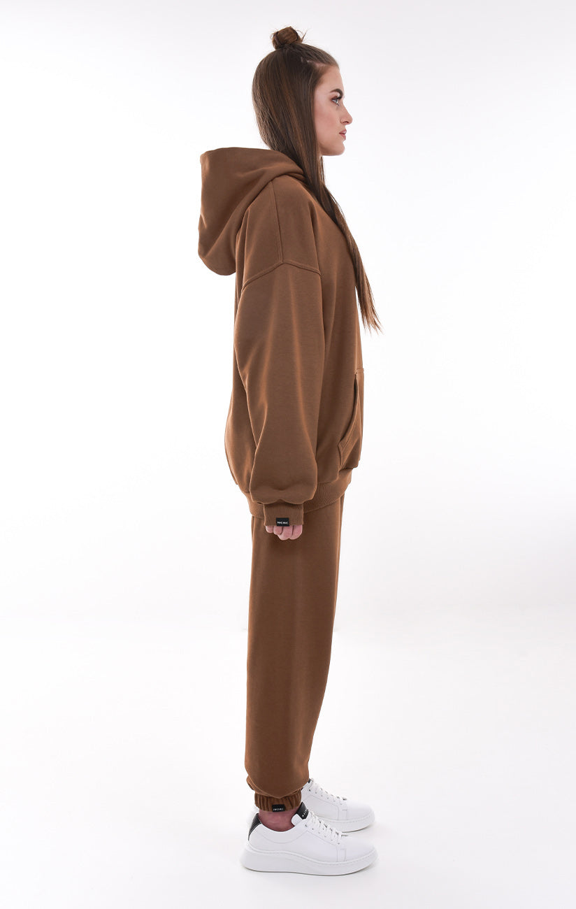 OVERSIZED MIKINA S KAPUCÍ HNĚDÁ HICHIC Moodie