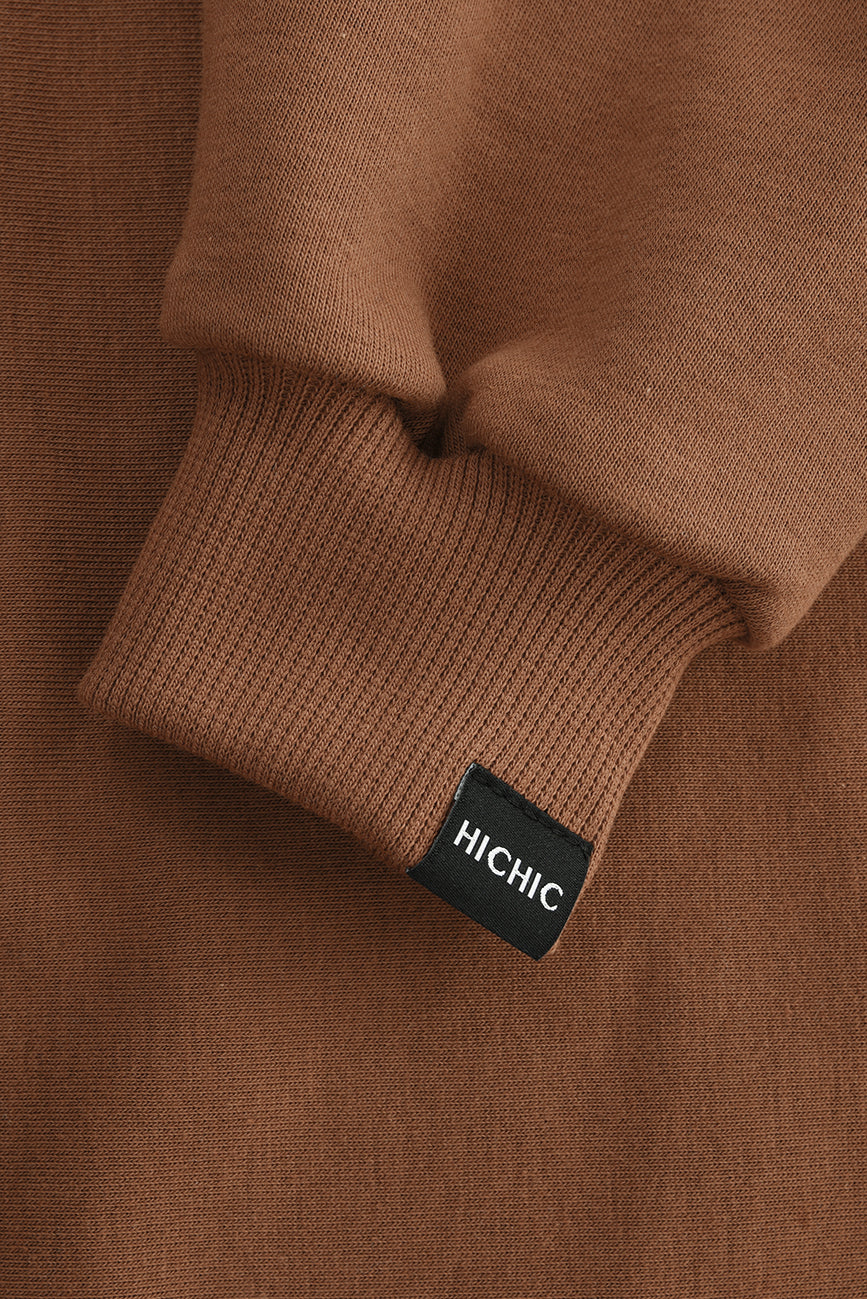 OVERSIZED MIKINA S KAPUCÍ HNĚDÁ HICHIC Moodie