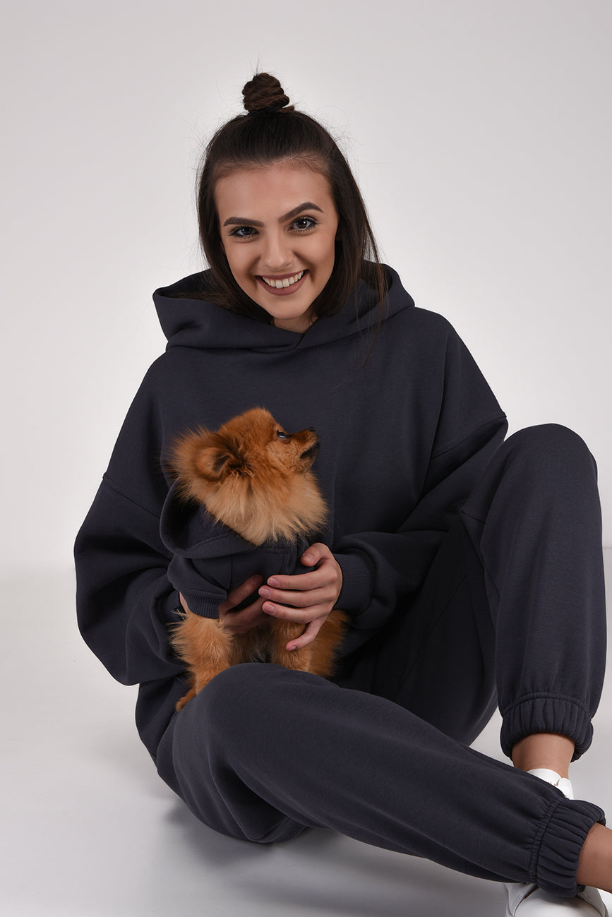 OVERSIZED TEPLÁKY ANTRACITOVÉ HICHIC SweetPants