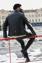 MEN'S LEATHER JACKET HICHIC MAXIM Silver
