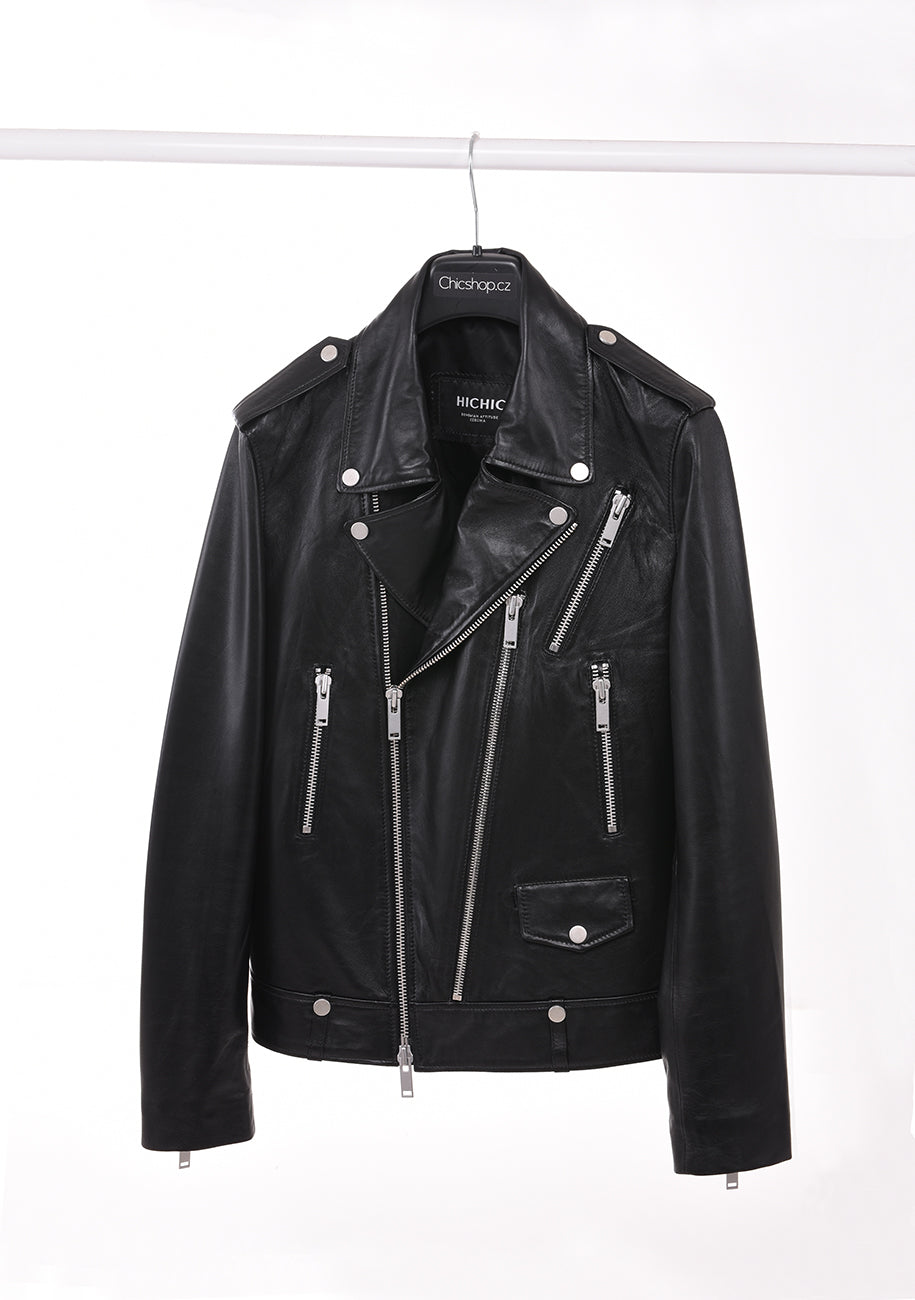 MEN'S LEATHER JACKET HICHIC MAXIM Silver