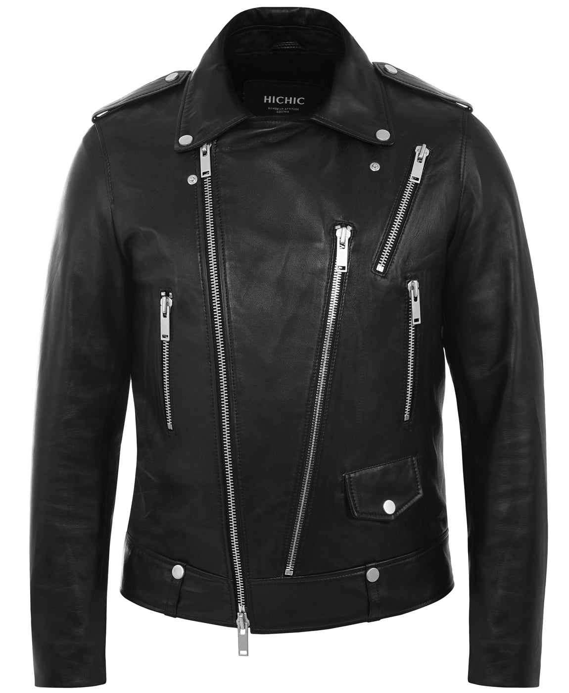 MEN'S LEATHER JACKET HICHIC MAXIM Silver