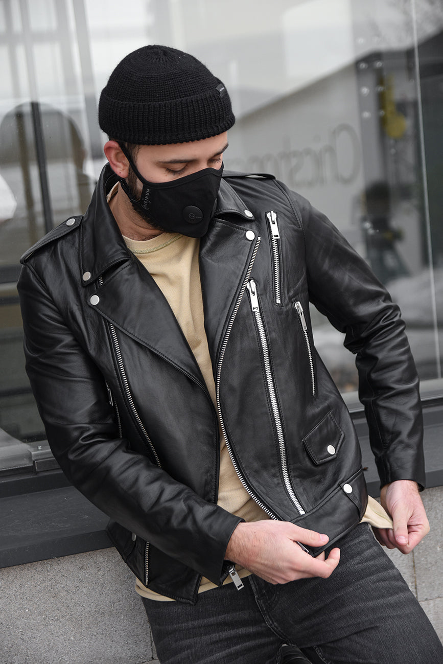 MEN'S LEATHER JACKET HICHIC MAXIM Silver