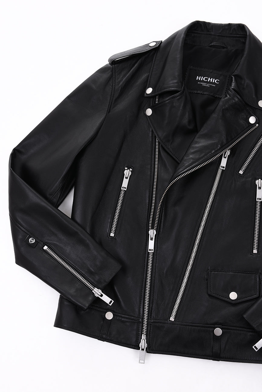 MEN'S LEATHER JACKET HICHIC MAXIM Silver