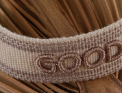 CREAM KNITTED BRACELET HICHIC Good vibes
