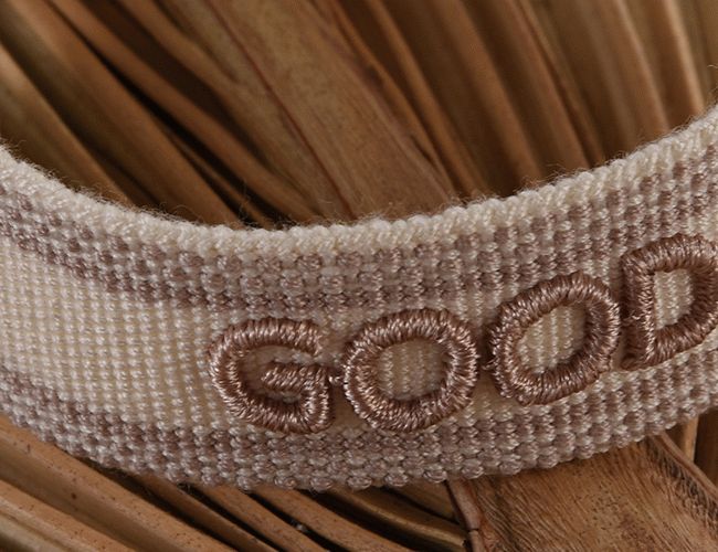 CREAM KNITTED BRACELET HICHIC Good vibes