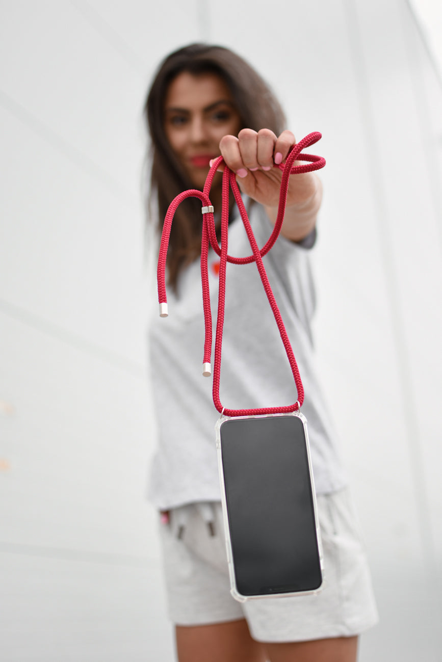NECK / CROSSBODY PHONE CASE red HICHIC