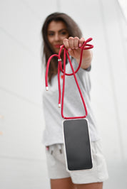 NECK / CROSSBODY PHONE CASE red HICHIC