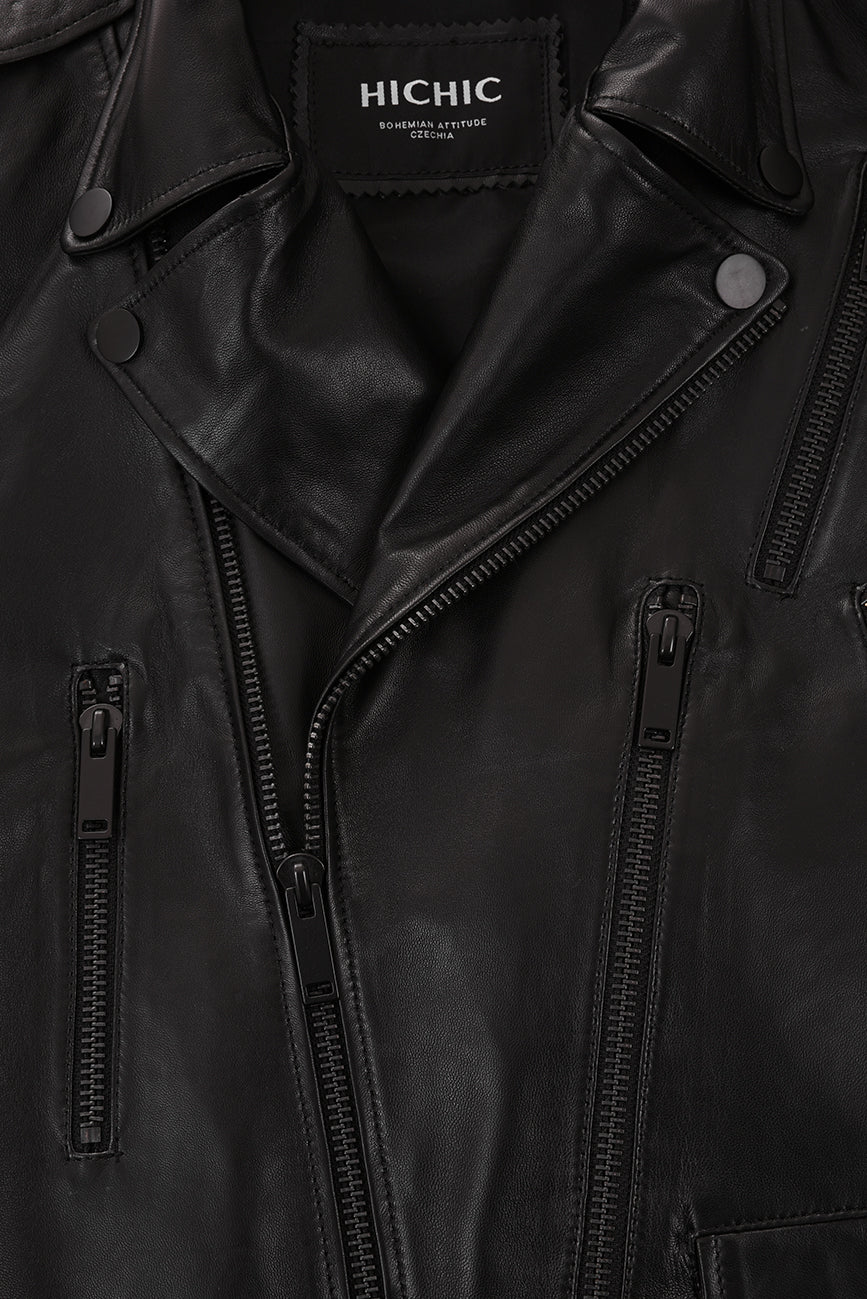PÁNSKÁ KOŽENÁ BUNDA HICHIC MAXIM Allblack
