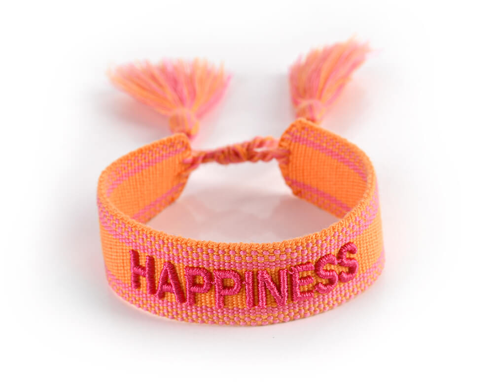 ORANŽOVÝ PLETENÝ NÁRAMEK HICHIC Happiness