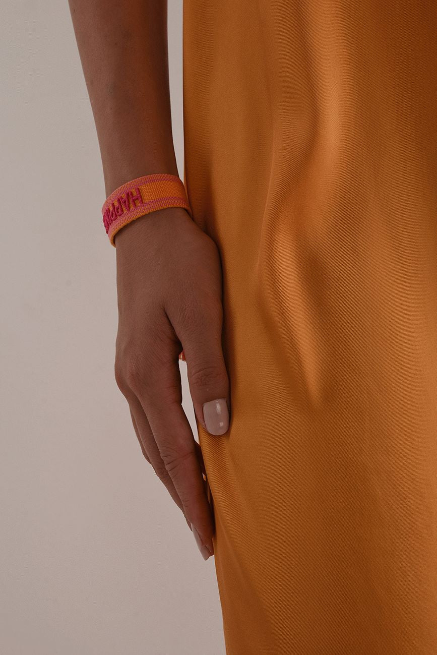 HICHIC Happiness ORANGE KNITTED BRACELET