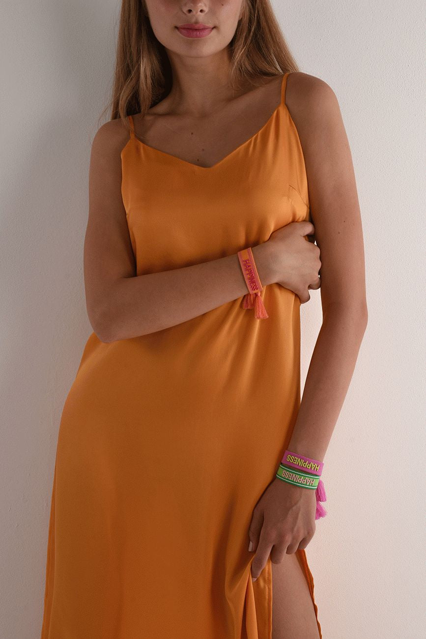 HICHIC Happiness ORANGE KNITTED BRACELET