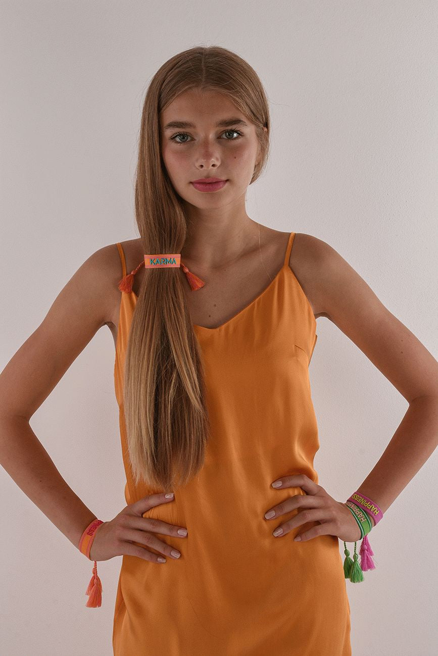 HICHIC Happiness ORANGE KNITTED BRACELET
