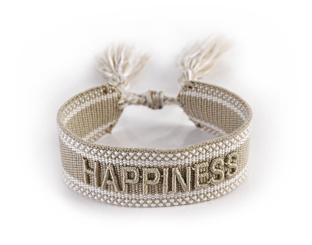 KHAKI PLETENÝ NÁRAMEK HICHIC Happiness