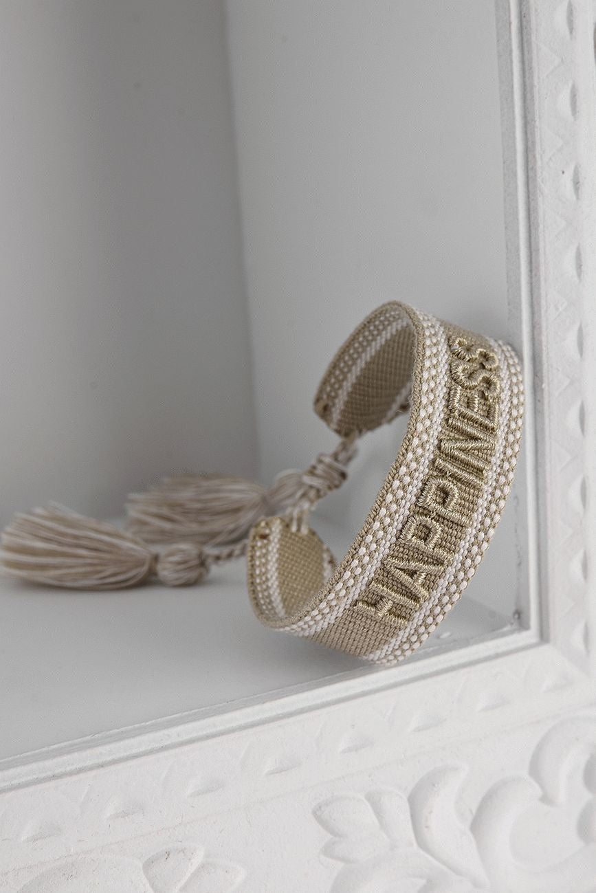 KHAKI KNITTED BRACELET HICHIC Happiness 