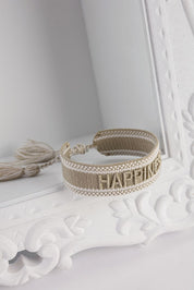 KHAKI KNITTED BRACELET HICHIC Happiness 
