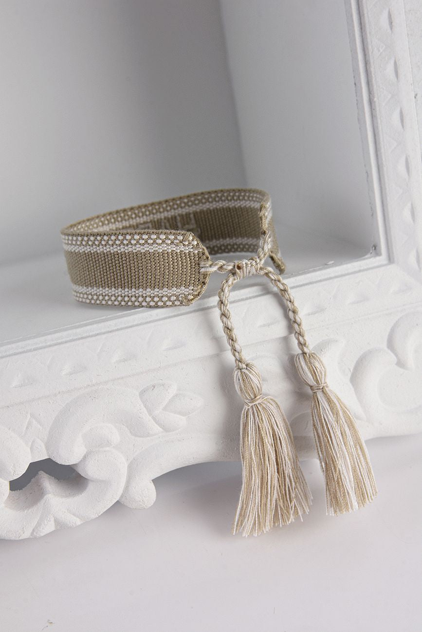 KHAKI KNITTED BRACELET HICHIC Happiness 