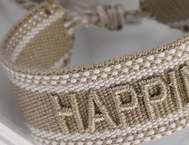 KHAKI KNITTED BRACELET HICHIC Happiness 
