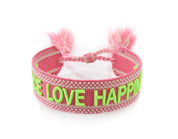 RŮŽOVÝ NÁRAMEK HICHIC Peace Love Happiness
