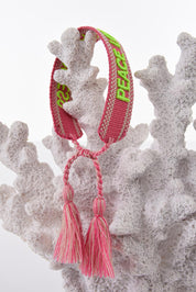 PINK BRACELET HICHIC Peace Love Happiness 