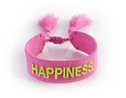 RŮŽOVÝ PLETENÝ NÁRAMEK HICHIC Happiness
