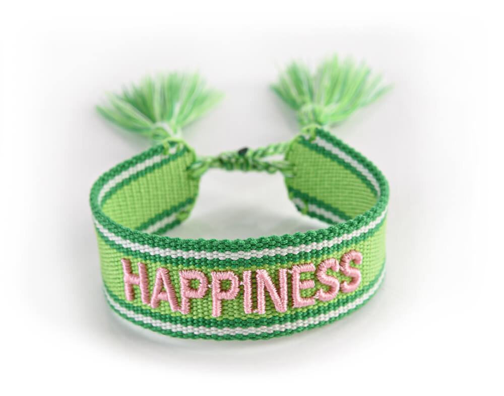 ZELENÝ PLETENÝ NÁRAMEK HICHIC Happiness