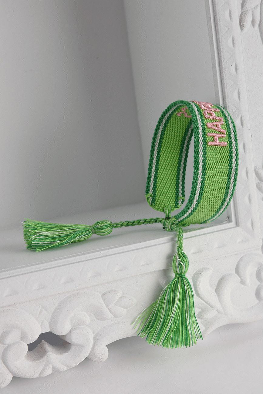 HICHIC Happiness GREEN KNITTED BRACELET